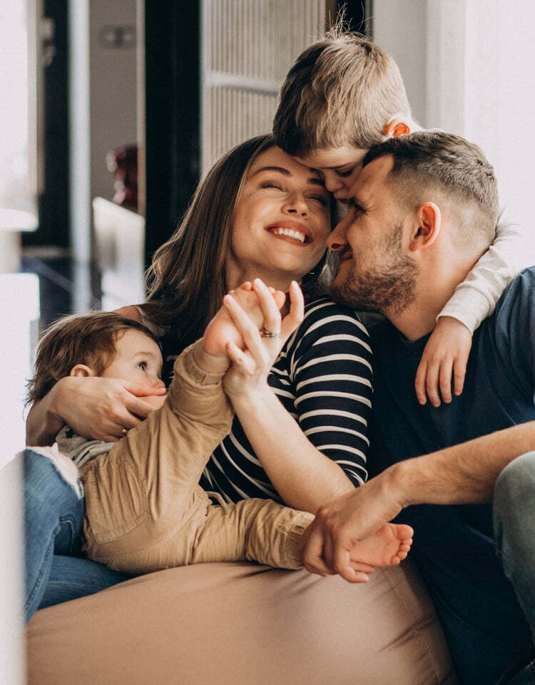 Où l'amour ne finit jamais - Toile personnalisée pour la famille (parents  avec enfants)