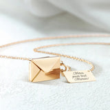 À maman - Parents-Chaîne et courrier en pendentif