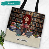 La dévoreuse de livres - Sac en toile personnalisé