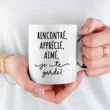 Je te garde - Tasse avec illustration personnalisée pour couple