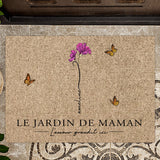 L'amour grandit ici - Paillasson avec fleurs et prénoms pour maman