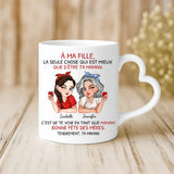 Cadeau personnalisé - mug blanc avec anse en forme de cœur et prénom imprimé – idée cadeau romantique de Love & Faith