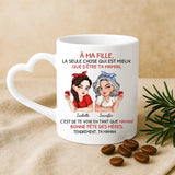 Cadeau personnalisé - mug blanc avec anse en forme de cœur et prénom imprimé – idée cadeau romantique de Love & Faith
