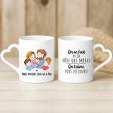 Cadeau personnalisé - mug blanc avec anse en forme de cœur et prénom imprimé – idée cadeau romantique de Love & Faith