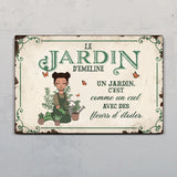 Jeune jardinière - Extérieur - Pancarte de porte
