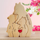 Famille Ours - De jolis ours en bois personnalisés à afficher pour la famille