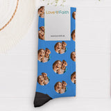 Chaussettes de Saint-Valentin - Chaussettes personnalisées avec petits cœurs et photo