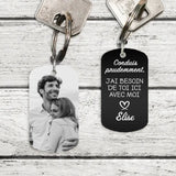 Conduis prudemment - Couple-Porte-clés (gravé - noir/blanc)