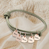 Mes proches - Bracelet en cuir personnalisé pour maman et grand-mère
