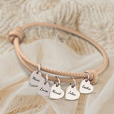 Mes proches - Bracelet en cuir personnalisé pour maman et grand-mère