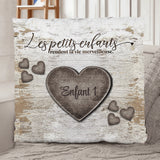 Cœurs en bois rustiques - Grands-parents - Coussin