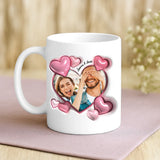 Cadeau personnalisé - mug blanc avec message et prénoms imprimés – idée cadeau unique de Love & Faith