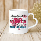 Cadeau personnalisé - mug blanc avec anse en forme de cœur et prénom imprimé – idée cadeau romantique de Love & Faith
