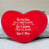 Saint-Valentin - Couple-Coussin en forme de cœur