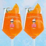 Pour mamie – Verre à vin personnalisé avec ensemble de cliparts pour mamie