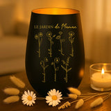 Cadeau personnalisé : photophore noir et or avec de prénoms - fabriqué par Love & Faith