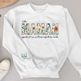 Meilleure maman - Sweat à fleurs personnalisable pour maman ou mamie