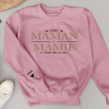 Je suis à la fois - Sweat personnalisable avec les noms des enfants pour maman et mamie