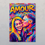 Street art Love – Affiche personnalisée style street art pour couple