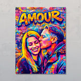 Street art Love – Affiche personnalisée style street art pour couple