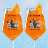 Meilleur papa – Verre à vin personnalisé pour la fête des pères avec photo et citation