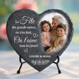 Cadeau personnalisé : cœur en ardoise avec impression résistante aux UV et aux intempéries – souvenir émouvant signé Love & Faith Cœur en ardoise avec gravure personnalisée – idée cadeau personnalisé durable et résistante aux intempéries de Love & Faith
