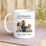 Cadeau personnalisé - mug blanc avec message et prénoms imprimés – idée cadeau unique de Love & Faith