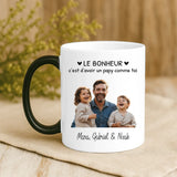 Tasse personnalisée Papa avec photo et prénoms imprimés, cadeau Fête des Pères – Motiv 6