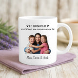 Cadeau personnalisé - mug blanc avec message et prénoms imprimés – idée cadeau unique de Love & Faith