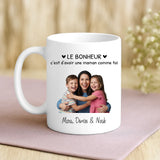 Cadeau personnalisé - mug blanc avec message et prénoms imprimés – idée cadeau unique de Love & Faith