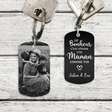 Bonheur - Parents-Porte-clés (gravé - noir/blanc)