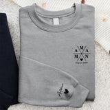 Maman – Sweat personnalisé au design moderne avec les prénoms des enfants