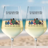 Notre famille – Verre à vin personnalisé avec cliparts et texte pour la fête des Mères