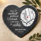 Cadeau personnalisé : cœur en ardoise avec impression résistante aux UV et aux intempéries – souvenir émouvant signé Love & Faith Cœur en ardoise avec gravure personnalisée – idée cadeau personnalisé durable et résistante aux intempéries de Love & Faith