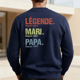 Sweat personnalisé papa papy Légende, mari, papa et papy - Fête des Pères – Motiv 2