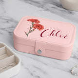 Écrin à bijoux rose en cuir PU avec personnalisation – fabriqué par Love & Faith