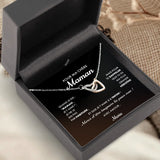 Chaîne personnalisée Maman et Mamie en Argent Sterling S925 avec zirconia et prénoms gravés, écrin cadeau inclus – Motiv 11