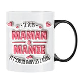 Tasse personnalisée grand-mère maman look 3D Je suis à la fois, sublimation nette résistante lave-vaisselle – Motiv 8