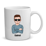 Tasse personnalisée pour papa avec texte Légende mari papa grand-père, impression sublimation résistante – Motiv 3