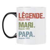 Tasse personnalisée pour papa avec texte Légende mari papa grand-père, impression sublimation résistante – Motiv 8