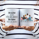 Tasse personnalisée fête des mères avec design et prénoms - Juste pour maman – Motiv 4