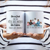 Tasse parents personnalisable Notre mère avec prénoms, design sublimation, résistante lave-vaisselle – Motiv 4