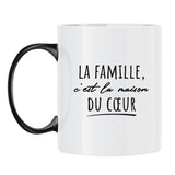 Tasse personnalisée Famille La maison du cœur avec prénoms et design sublimé – Motiv 8