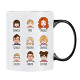 Tasse personnalisée Grands-parents Mamie Chérie avec prénoms gravés, sublimation – Motiv 9