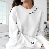 Sweat personnalisé Mamie Famille avec prénoms customisables, matière premium douce – Motiv 13