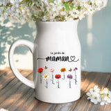 2 Personalisiertes Geschenk - Weiße Vase mit Henkel mit persönlichem Spruch und Namen