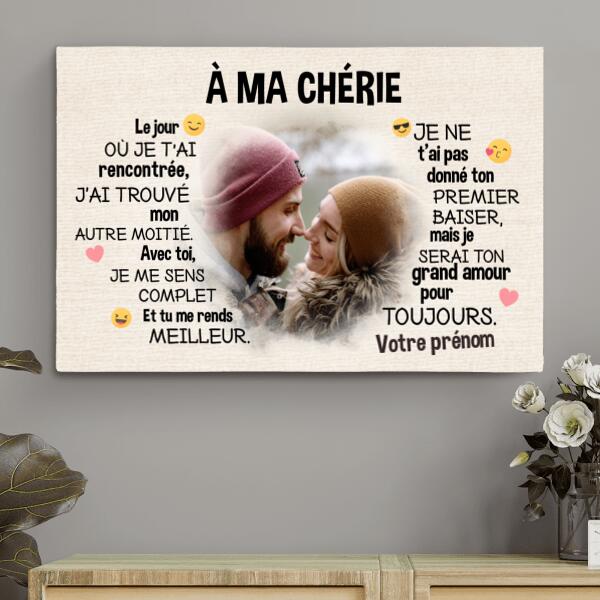 Emoji Love (pour elle - photo) - Toile partenaire