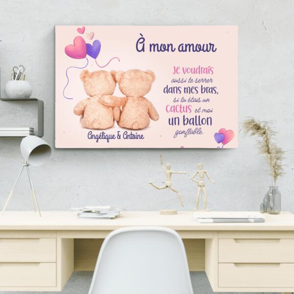 Complices en peluche (pour elle) - Couple-Toile