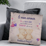 Complices en peluche (pour lui) - Couple - coussin