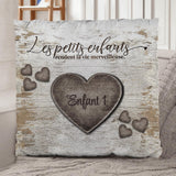 Cœurs en bois rustiques - Grands-parents - Coussin